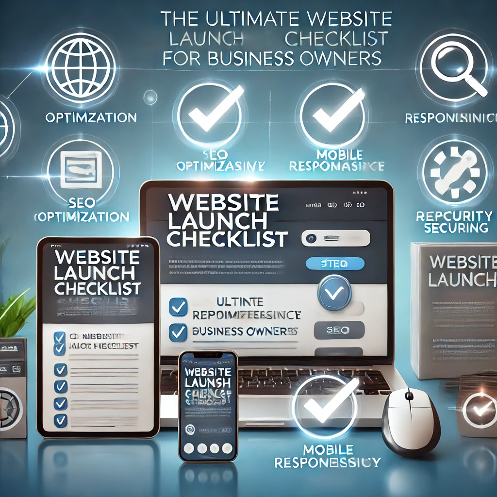 DALL·E 2025-01-05 17.13.39 - A professional and clean blog banner showcasing a website launch checklist. The image features a laptop, tablet, and smartphone displaying a modern we